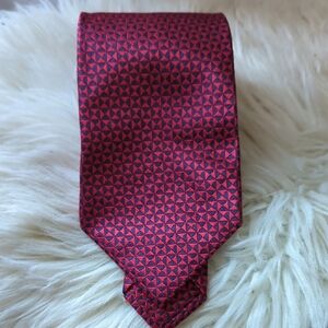 BVLGARI Red Geometric Tie